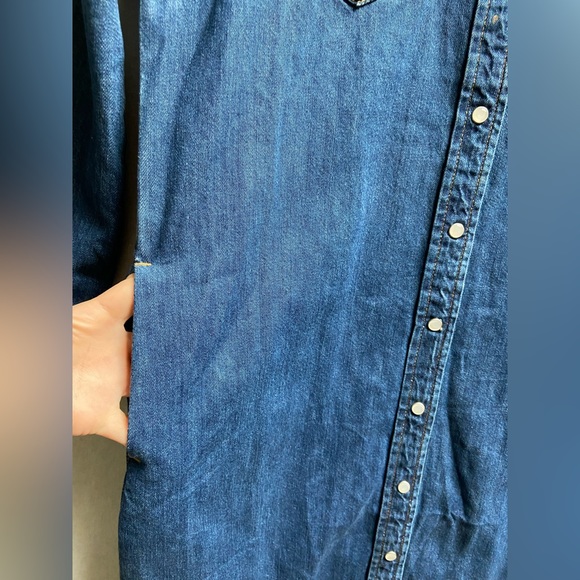 Lee vintage modern snap button jean midi dress with pockets Sz xs - Picture 6 of 13